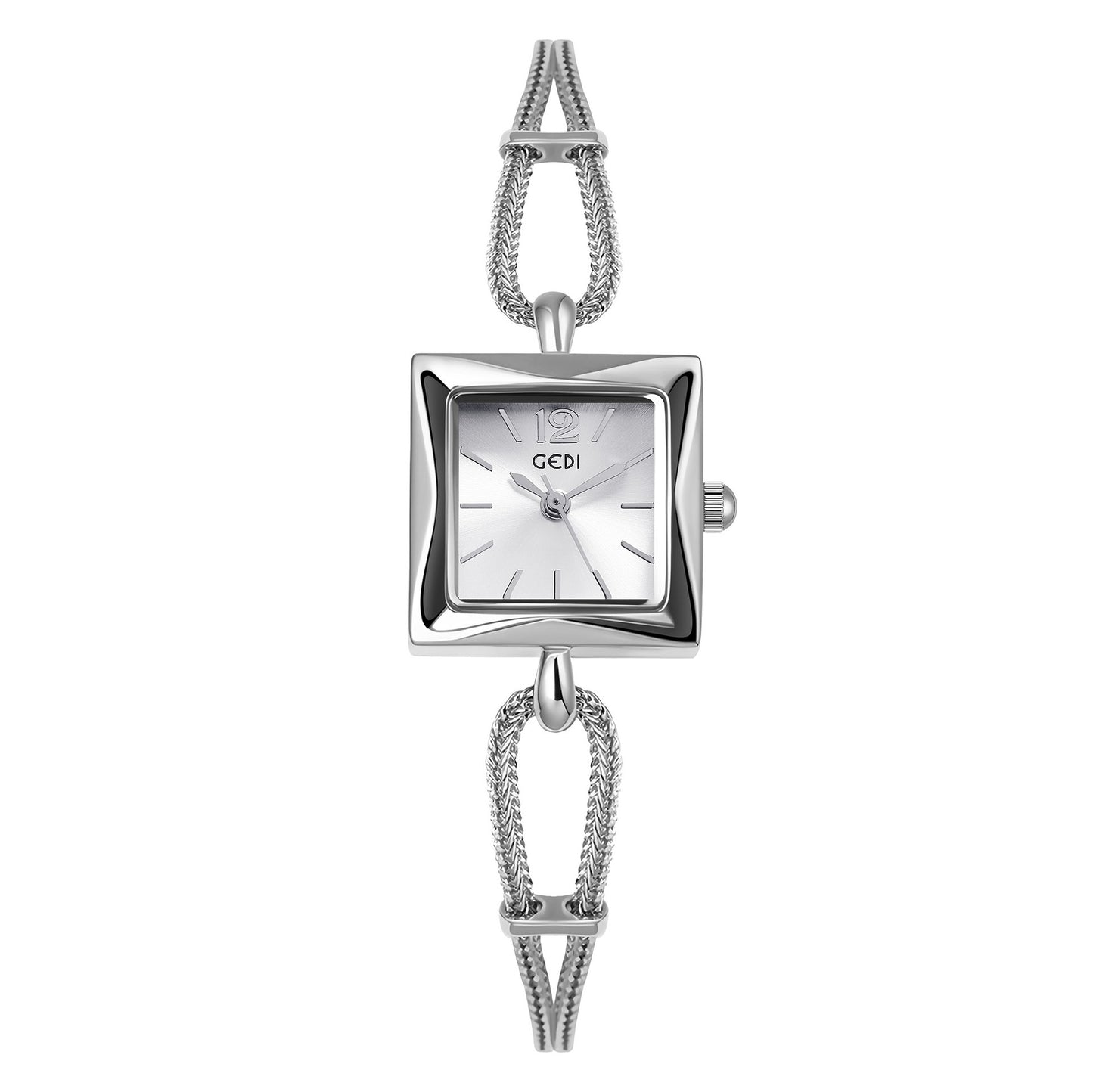 High quality watch with small square dial, alloy strap, antique style