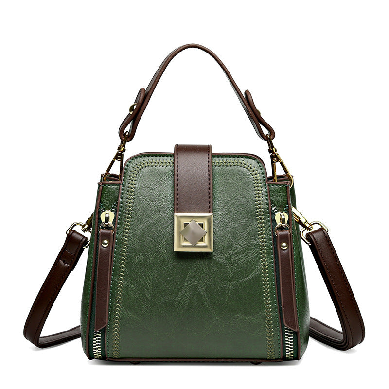 Sac à Bandoulière pour Femmes en Cuir, marron noir vert LA TendanceStore multi service