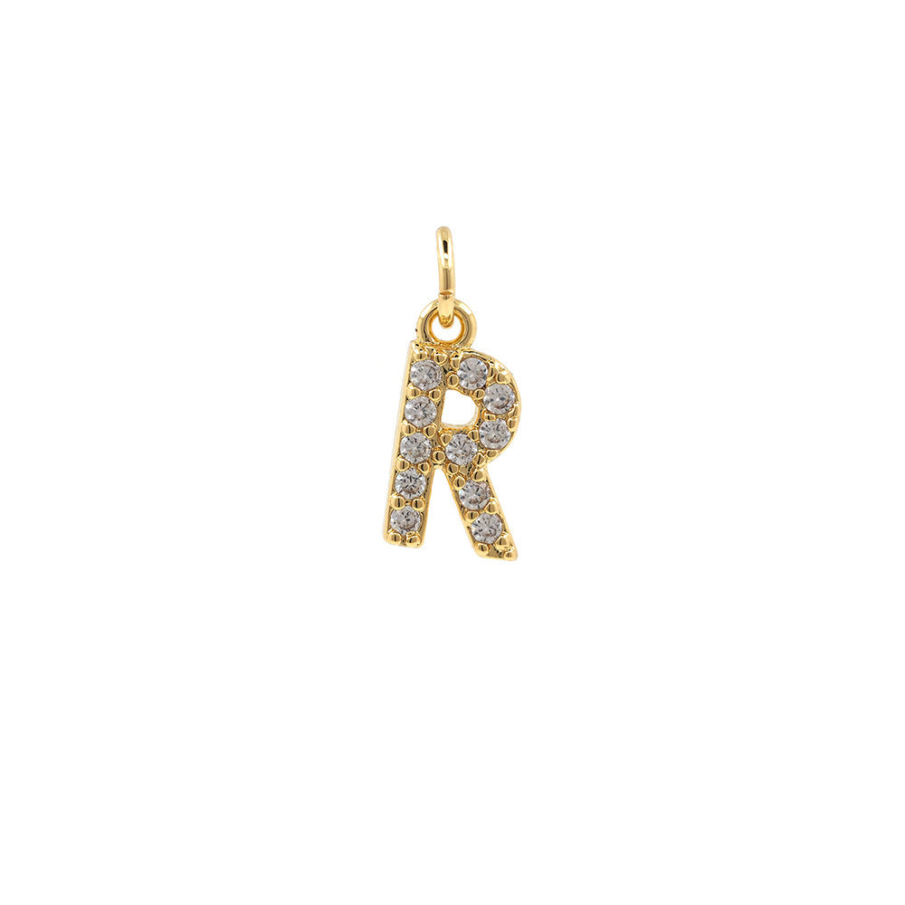 Pendentif avec 26 lettres en cuivre plaqué or véritable