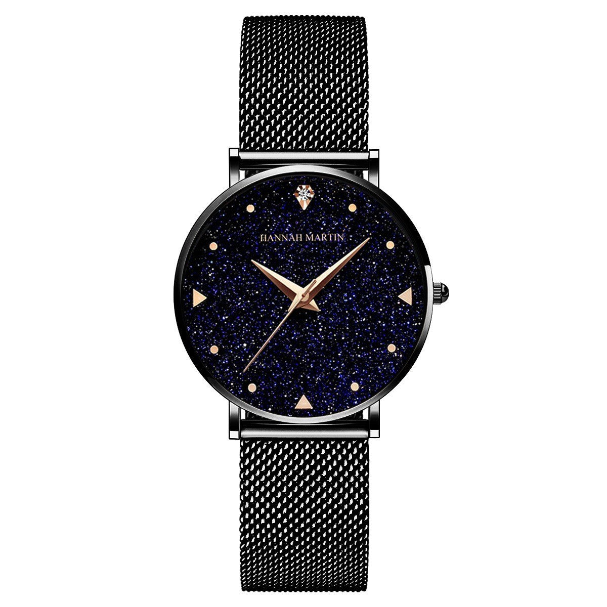 Montre à quartz simple et étanche pour femmes, avec cadran étoilé