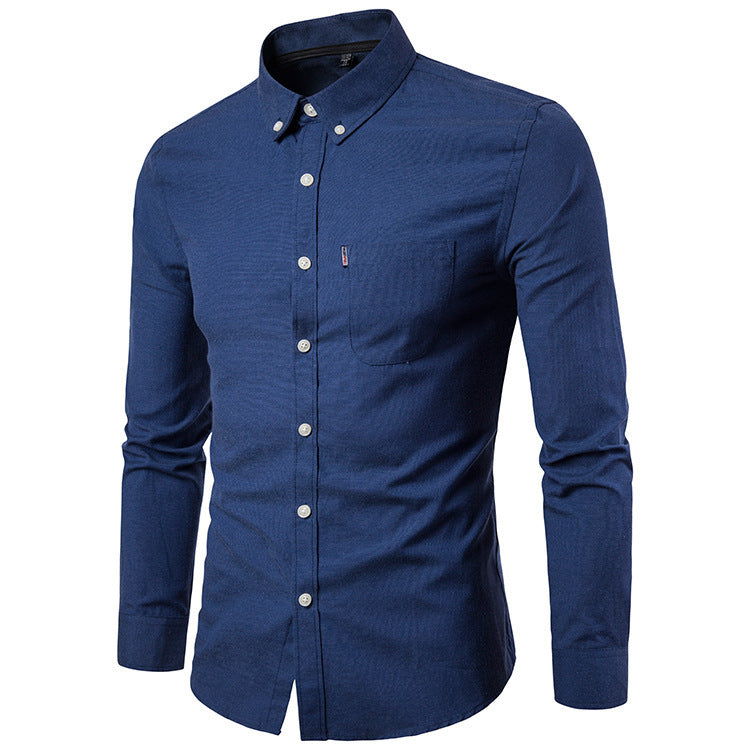 Chemise pour hommes, chemise slim à manches longues de style coréen