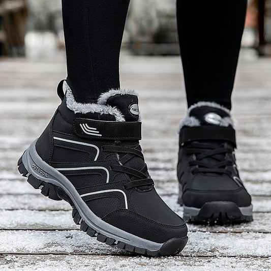 Waterproof walking shoes for middle-aged and elderly people with leather surface