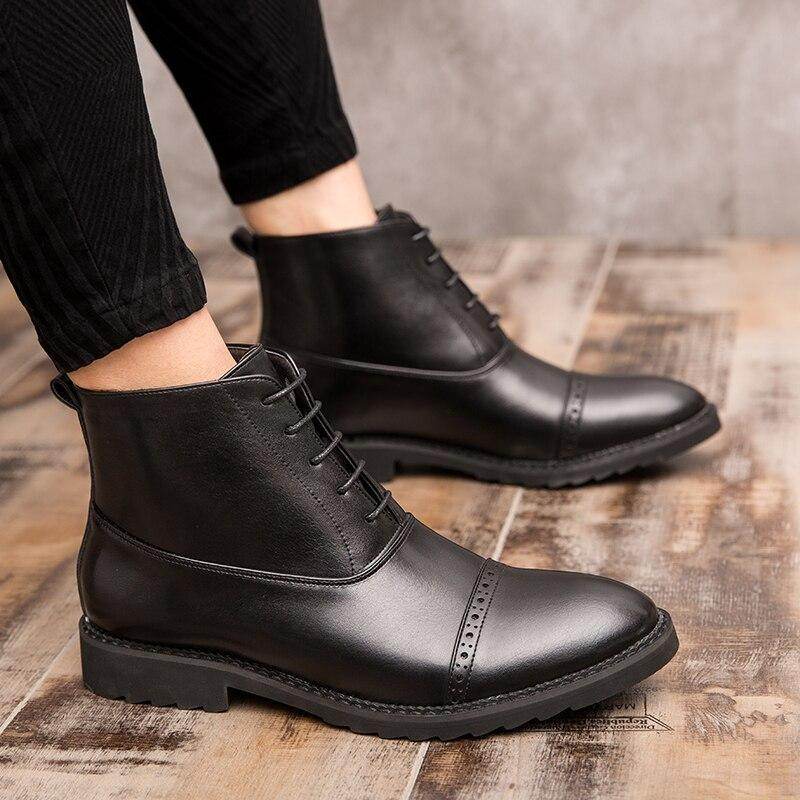 Bottes en cuir rétro décontractées pour hommes - LA TendanceStore multi service