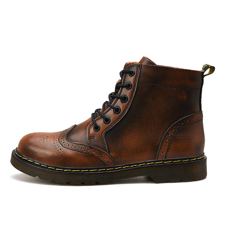 Nouvelles bottes d'hiver Martin pour hommes, bottes montantes