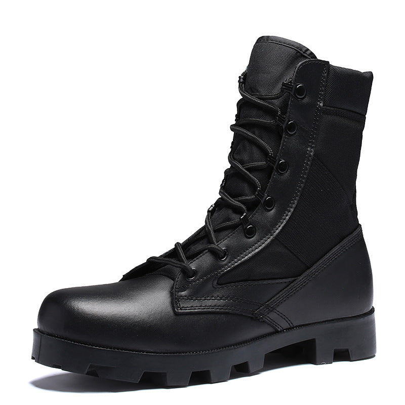 Nouvelles bottes militaires en cuir pour hommes, hautes, style Martin