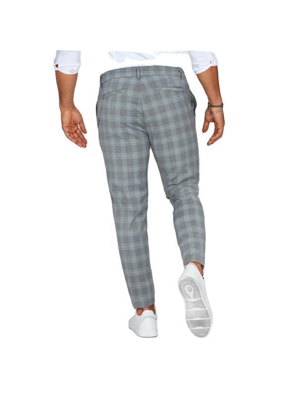 Men's Casual Plaid Pants Loose Lightweight Trousers