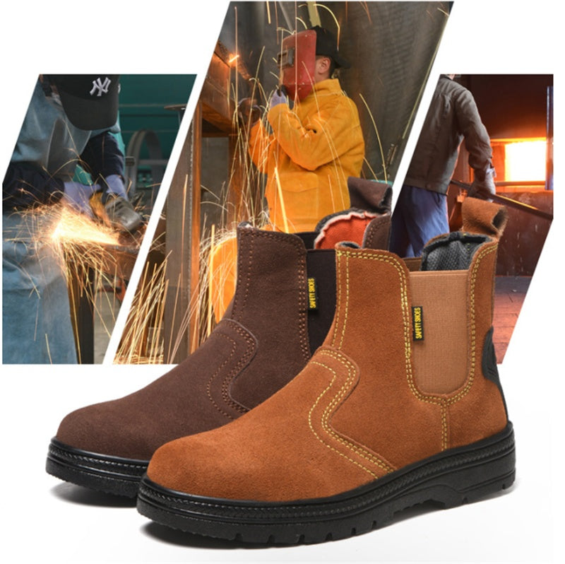 Special protective shoes for welders, resistant to splashes, burns, high temperatures and abrasion