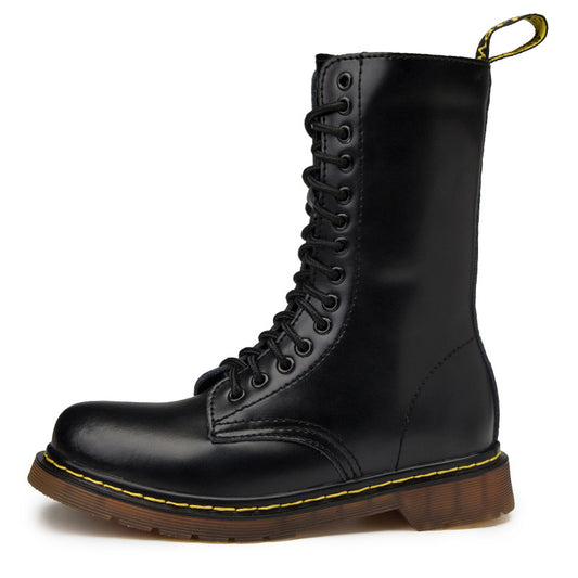 Bottes Martin, en cuir pour homme ou femme, style militaire, imperméables et chaudes.