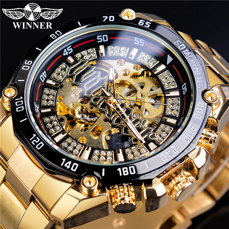 European and American style openwork automatic mechanical watch men's casual fashion watch