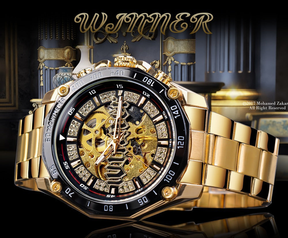 European and American style openwork automatic mechanical watch men's casual fashion watch