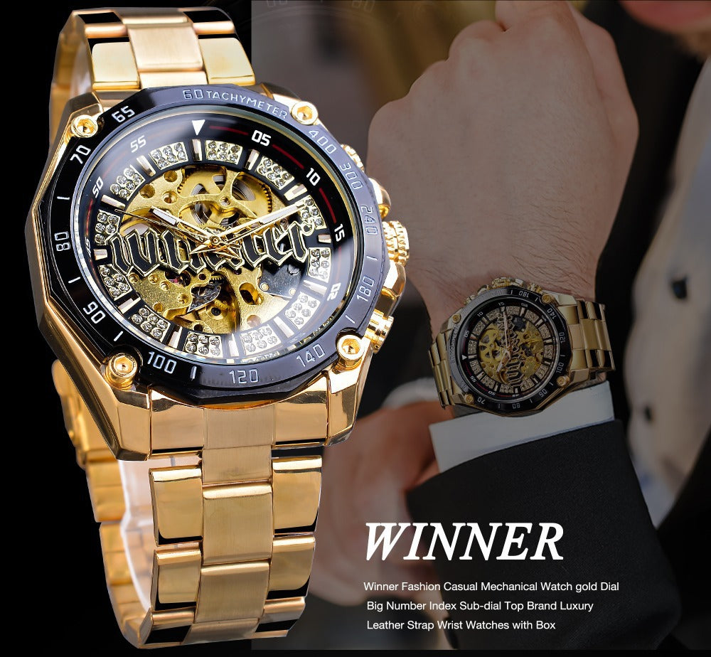 European and American style openwork automatic mechanical watch men's casual fashion watch