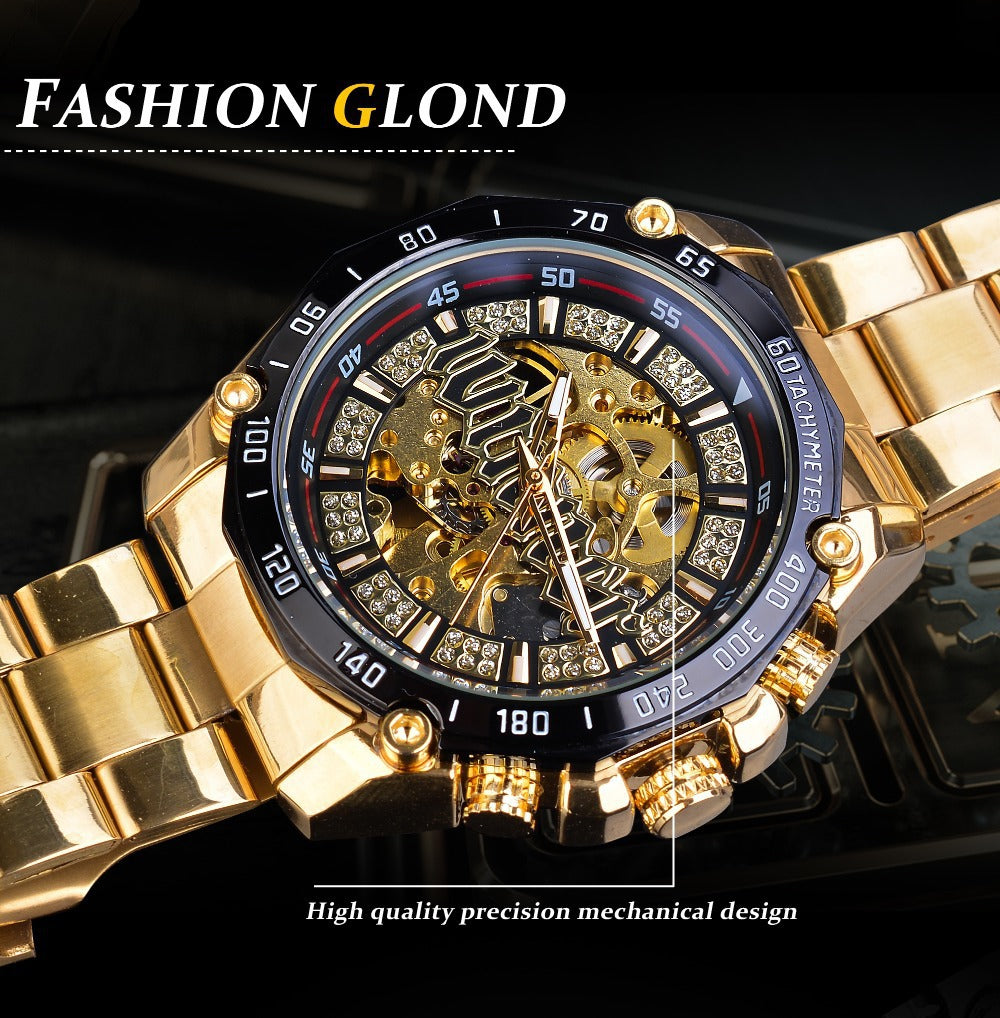 European and American style openwork automatic mechanical watch men's casual fashion watch