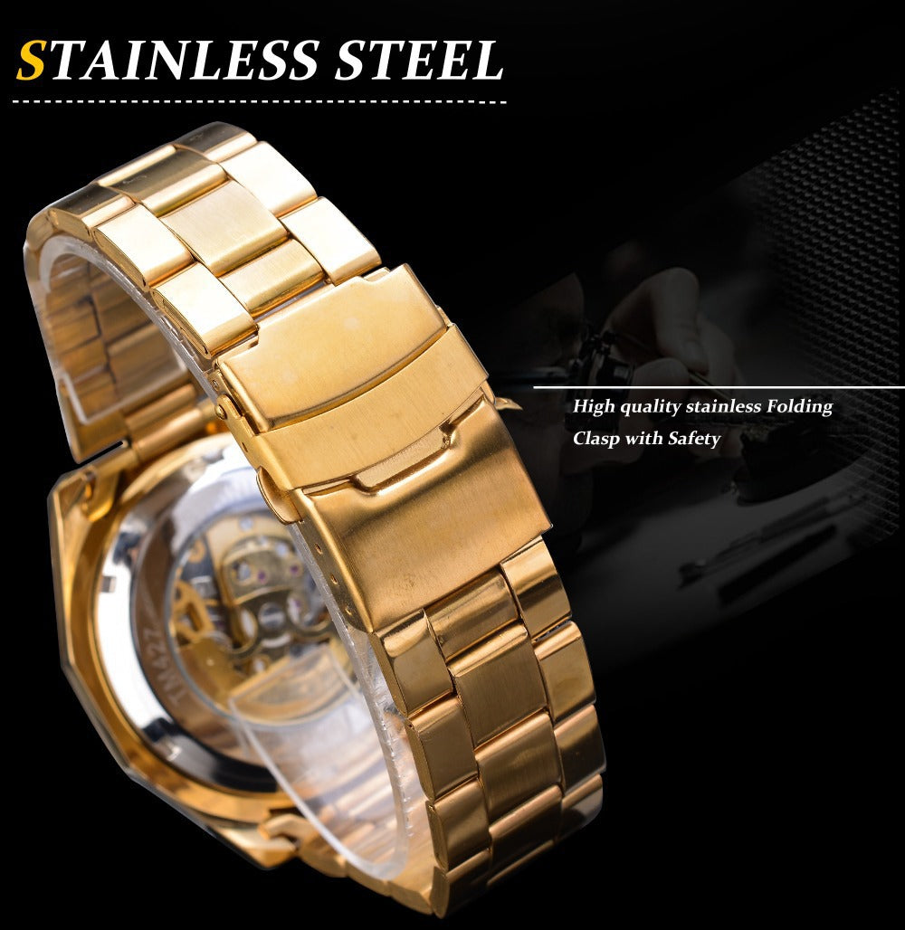 European and American style openwork automatic mechanical watch men's casual fashion watch