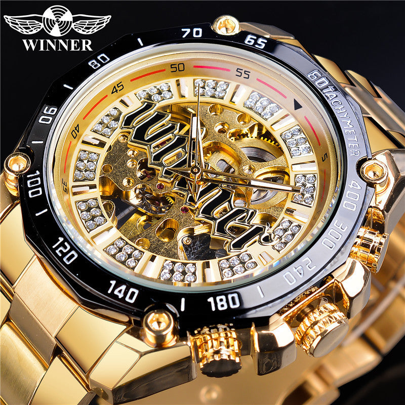 European and American style openwork automatic mechanical watch men's casual fashion watch