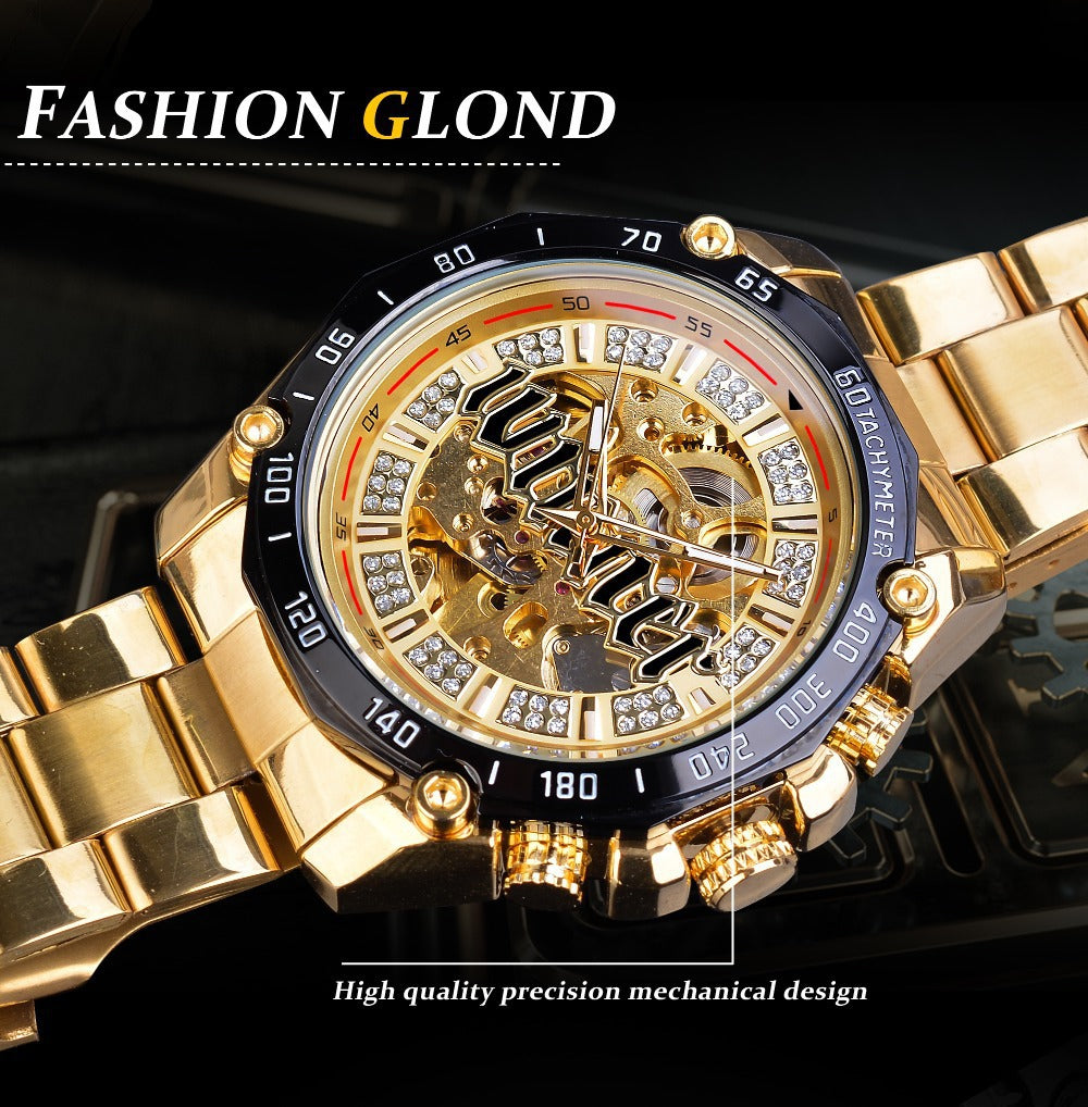 European and American style openwork automatic mechanical watch men's casual fashion watch