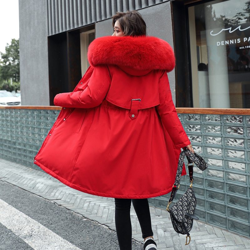 Veste matelassée en coton avec doublure en laine d'agneau