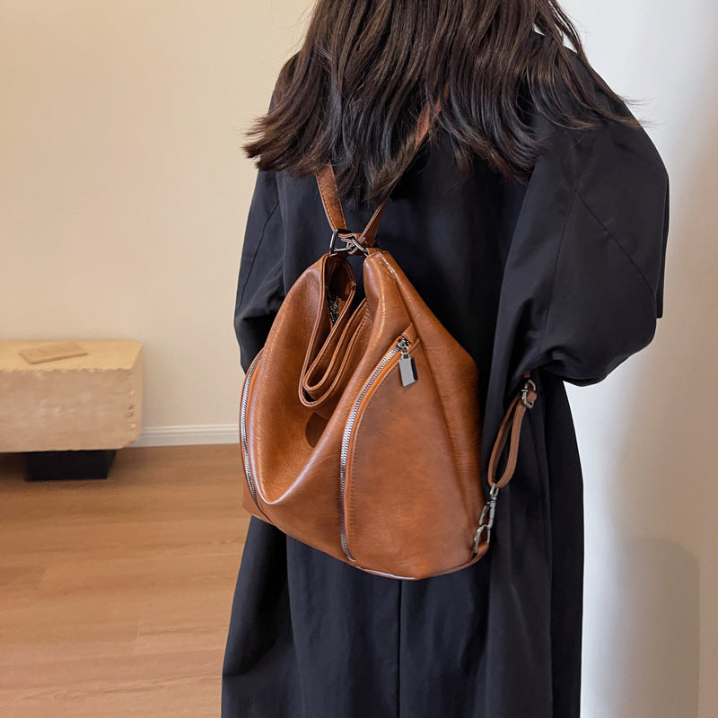 Sac à dos rétro automne-hiver, à la mode, polyvalent, de grande capacité, simple et avec une texture avancée pour les trajets quotidiens