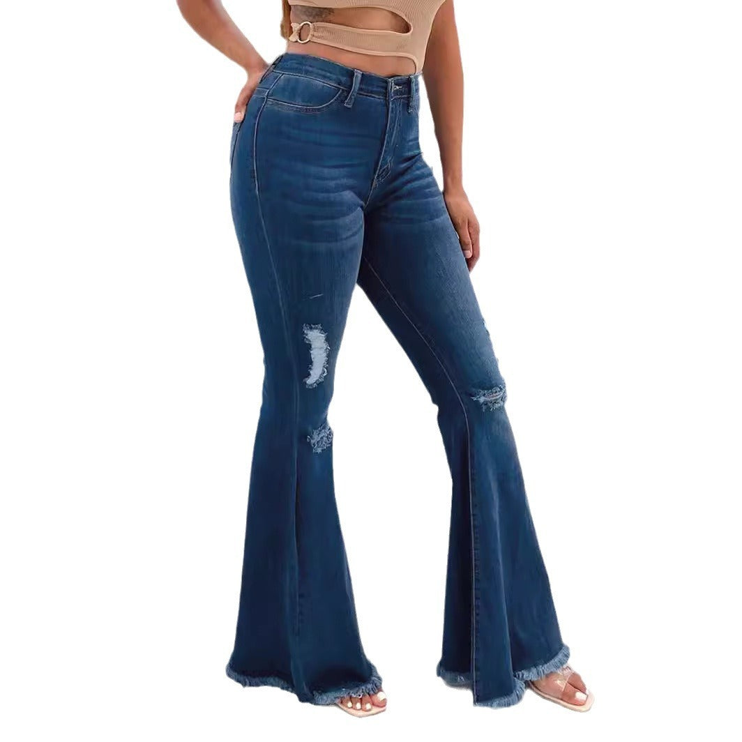 Nouveaux jeans slim taille mi-haute pour femmes, automne et hiver