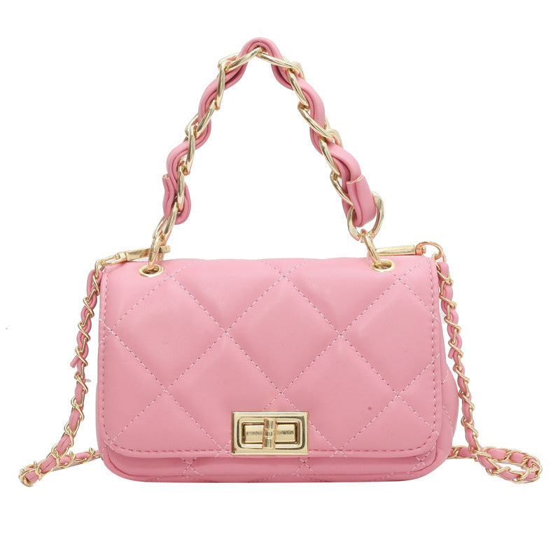 Simple and fashionable rhombic chain small square bag with high sensitivity