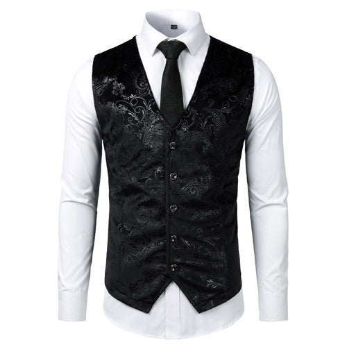 Gilet steampunk doré pour hommes, costume, mariage, sans manches