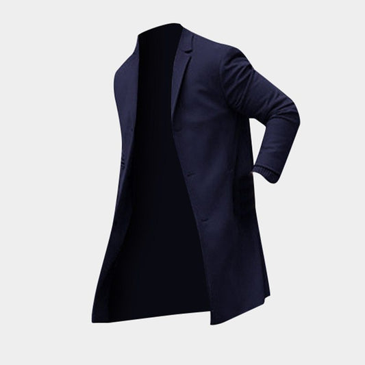 Manteaux longs d'hiver pour hommes, trench-coats classiques, vestes ajustées, vêtements pour hommes, kaki et noir