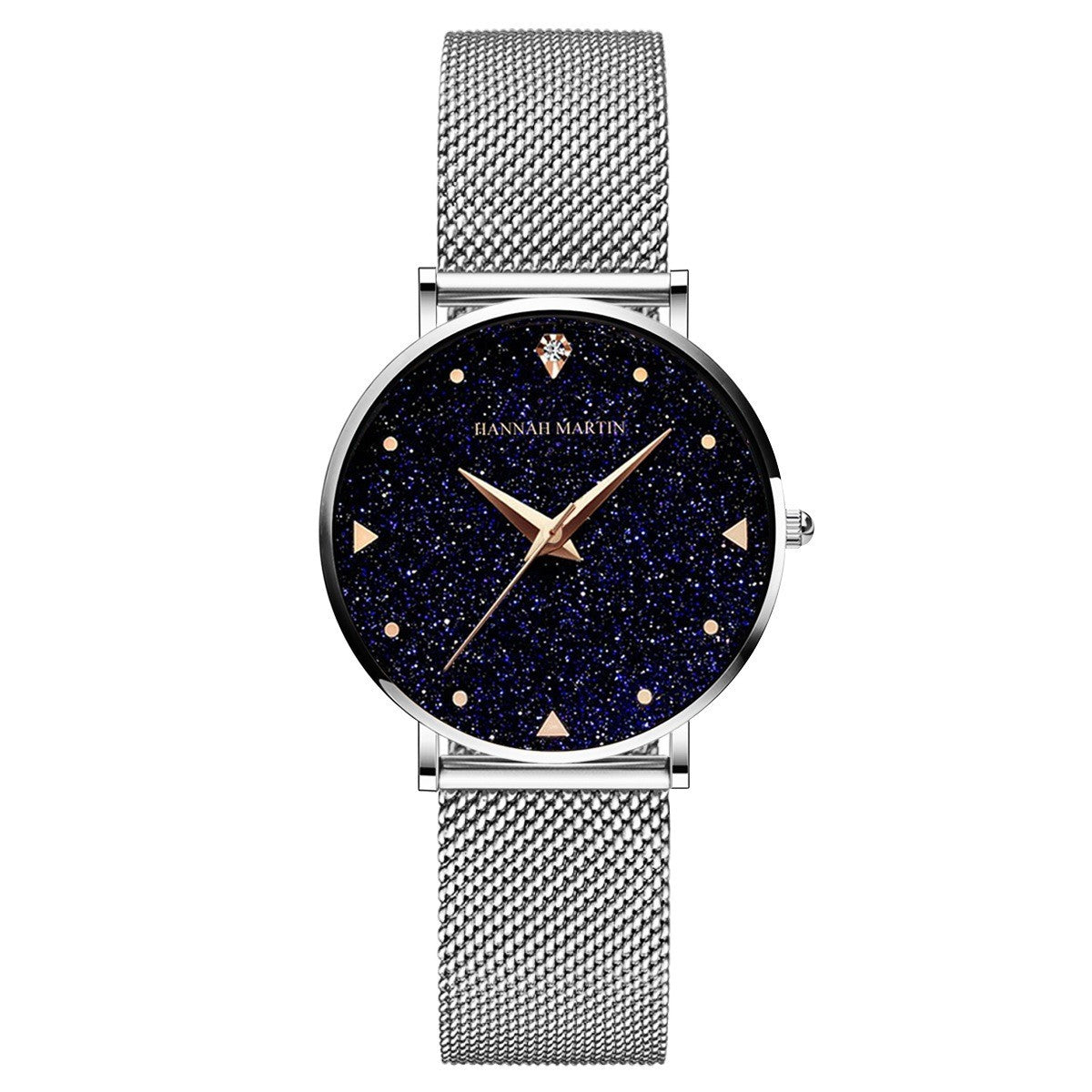 Montre à quartz simple et étanche pour femmes, avec cadran étoilé