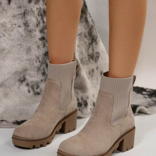 Bottes Martin en daim tissé volant pour femmes, grande taille, à la mode - LA TendanceStore multi service