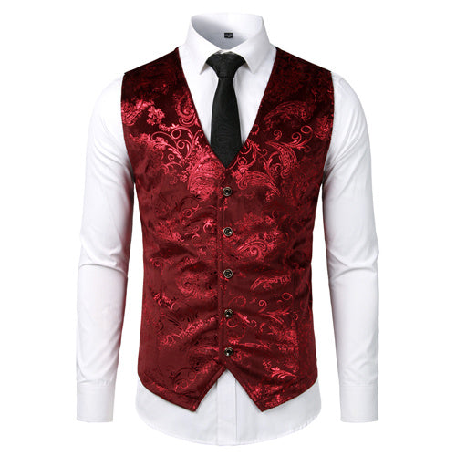 Gilet steampunk doré pour hommes, costume, mariage, sans manches