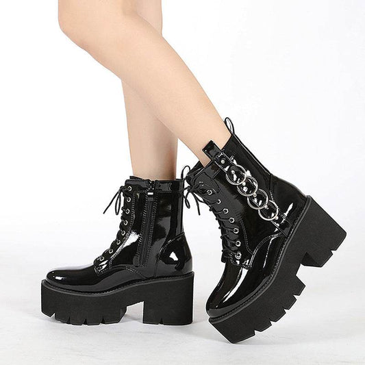 Bottes de moto pour femmes, plateforme Muffin, style Doc Martens - LA TendanceStore multi service