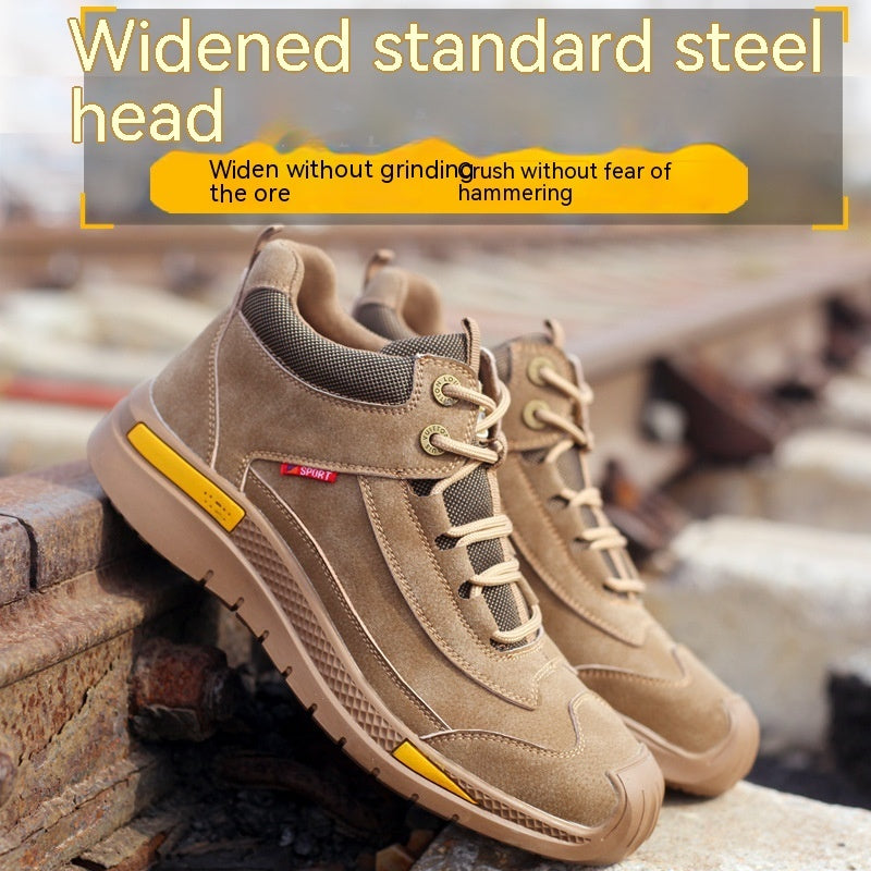 Protective Shoes with Steel Toe Cap and High Upper to Prevent Impact and Wear