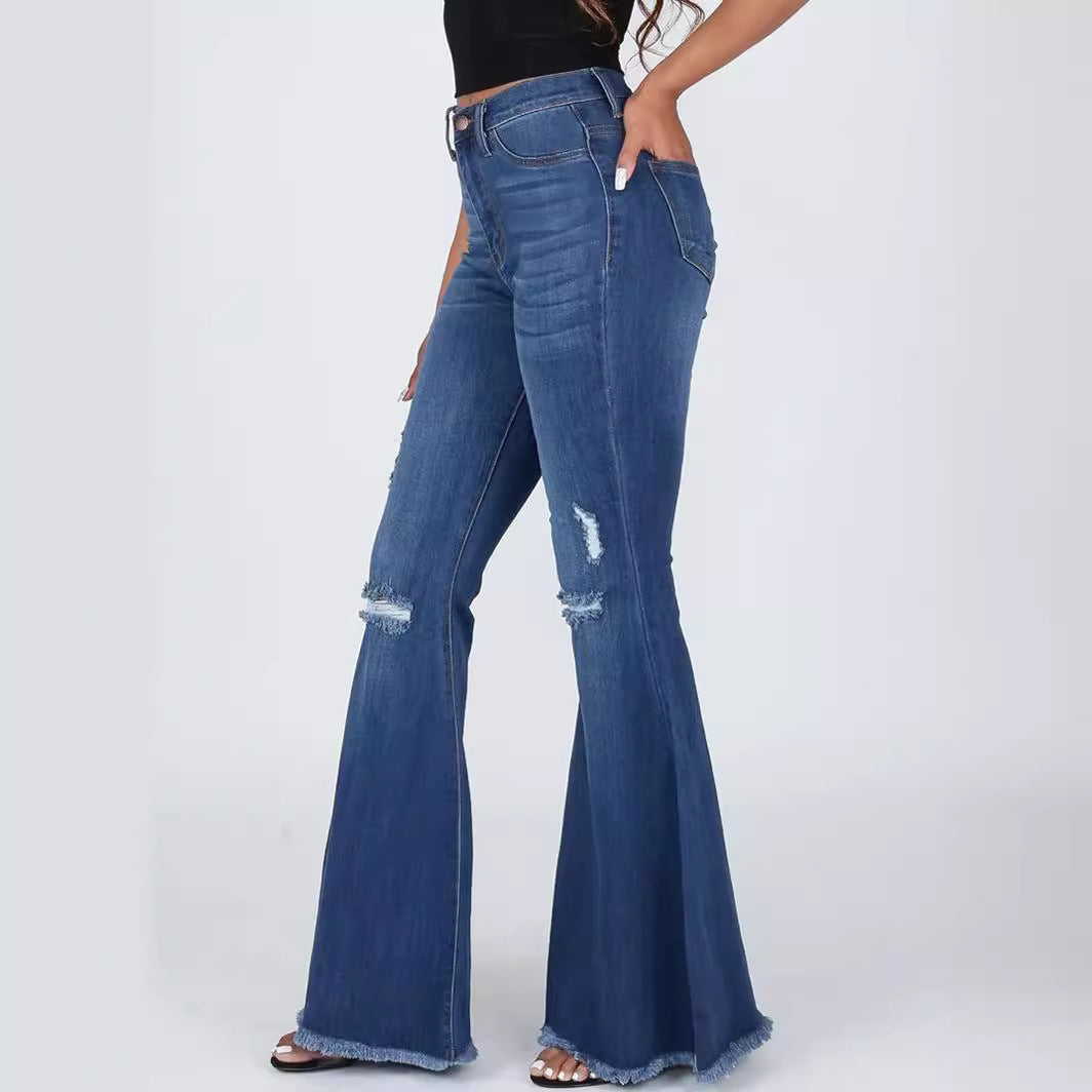 Nouveaux jeans slim taille mi-haute pour femmes, automne et hiver