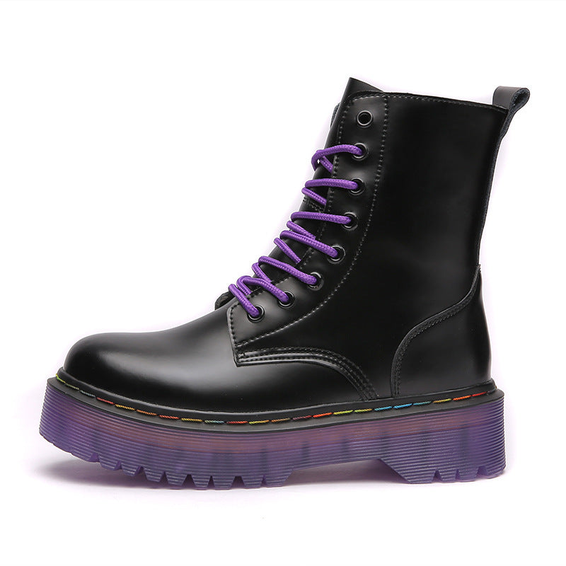 Large Size Cowhide High-top Casual Shoes