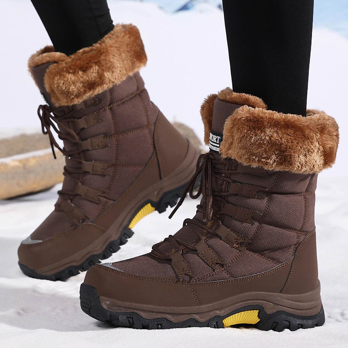 Bottes de neige en coton chaud doublées de velours, chaussures rembourrées de coton - LA TendanceStore multi service