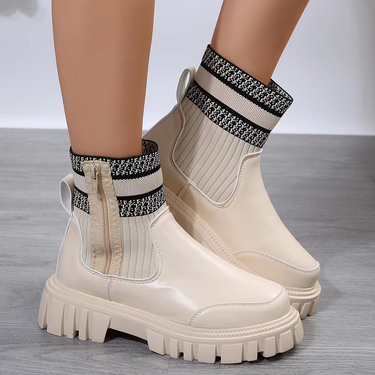 Bottes semelles épaisses, antidérapante pour femme