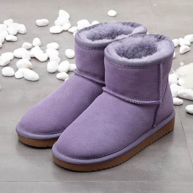 Bottes courtes en coton doublées de polaire pour femmes, semelle plate, pour la neige - LA TendanceStore multi service