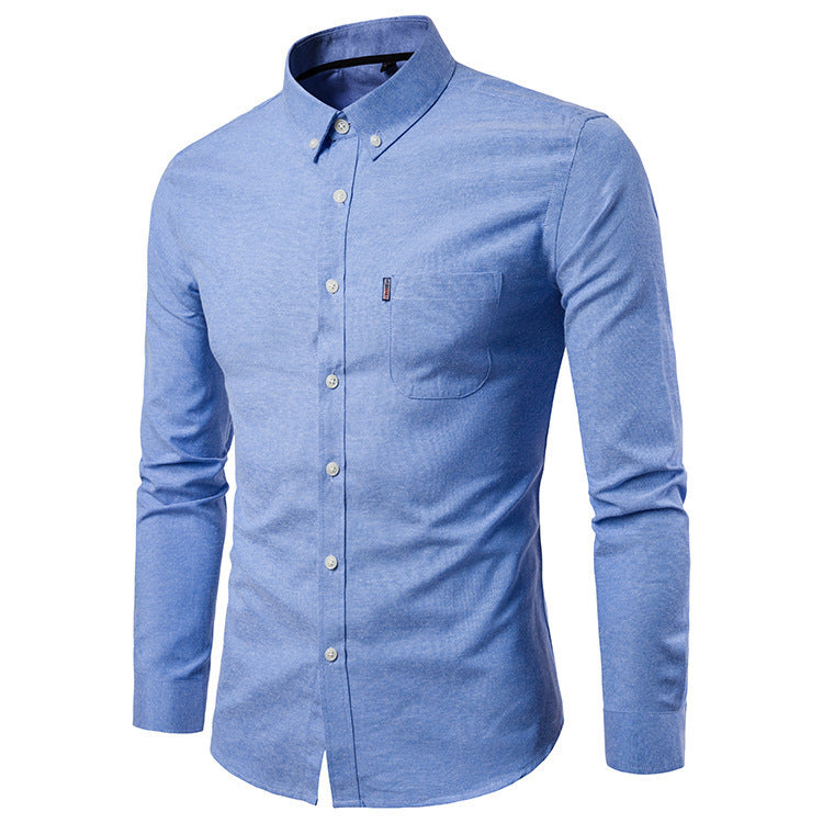 Chemise pour hommes, chemise slim à manches longues de style coréen