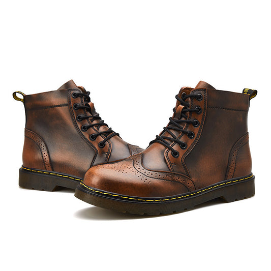 Nouvelles bottes d'hiver Martin pour hommes, bottes montantes