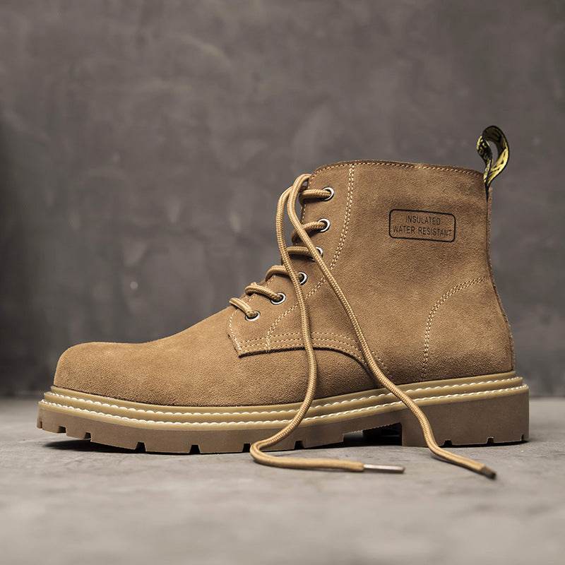 Bottes en cuir rétro pour hommes, plateforme à talon caché - LA TendanceStore multi service