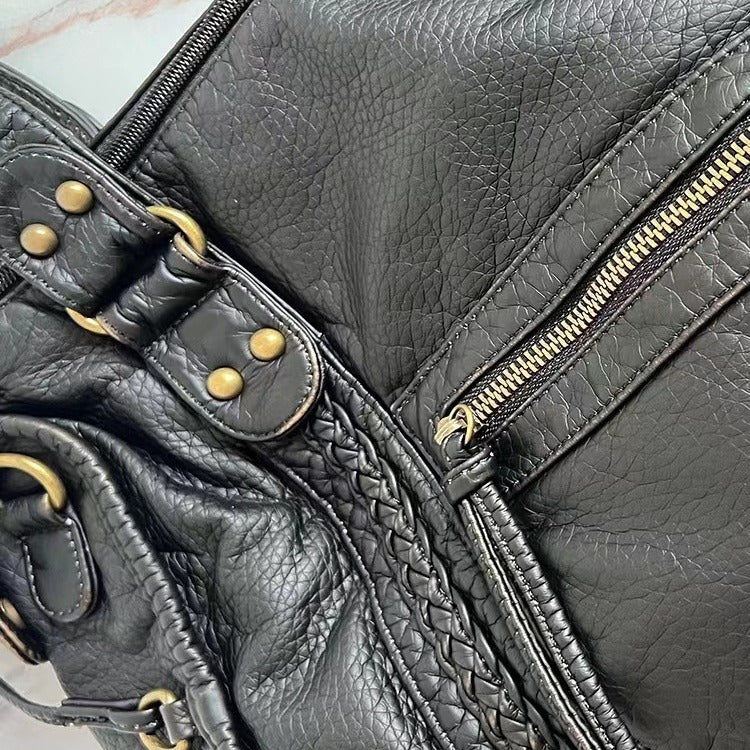 Sac messager à bandoulière style rétro biker français