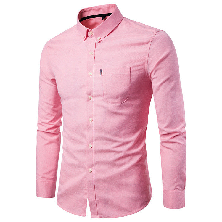 Chemise pour hommes, chemise slim à manches longues de style coréen