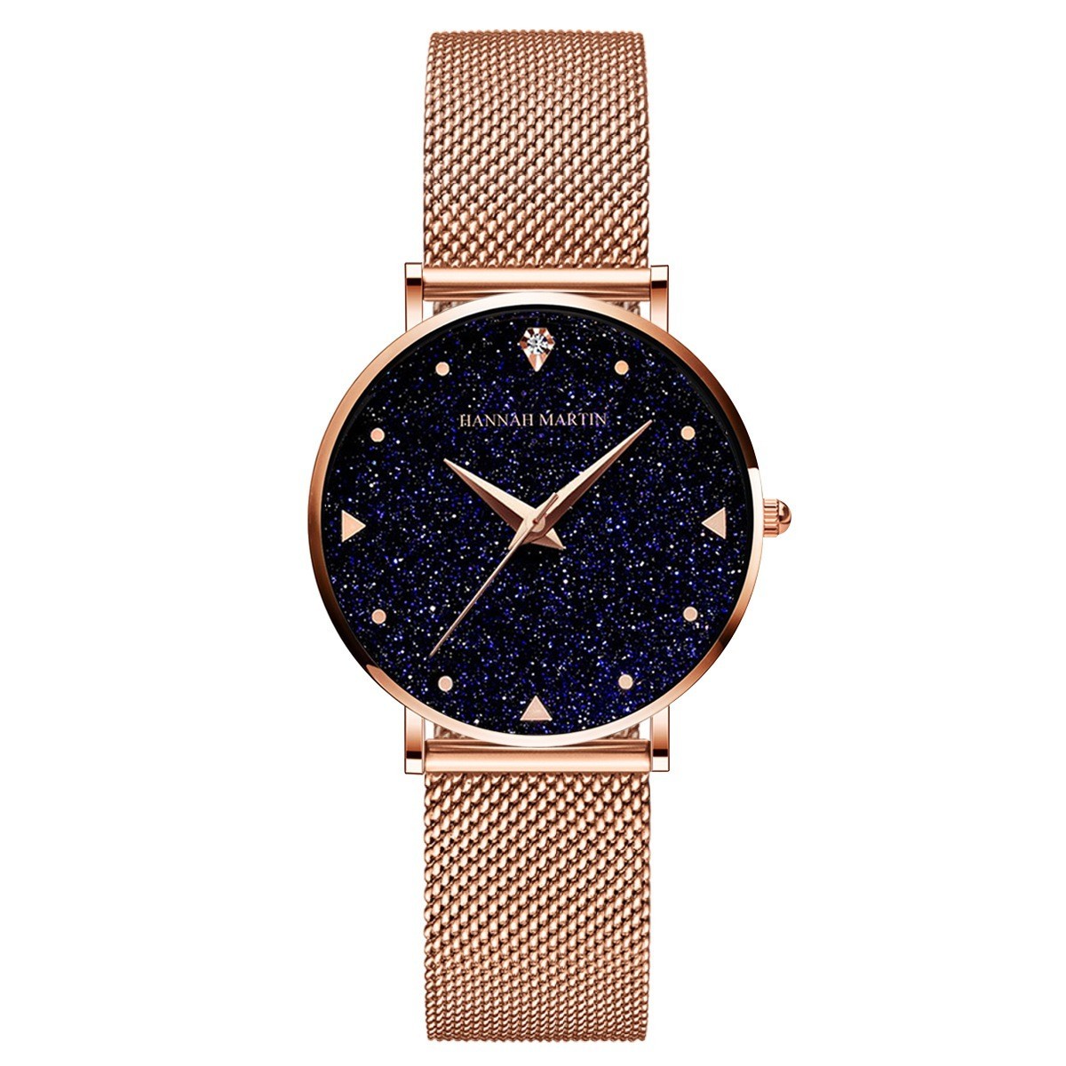 Montre à quartz simple et étanche pour femmes, avec cadran étoilé