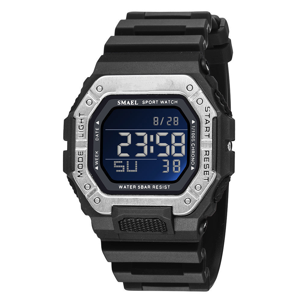 Multifunctional waterproof sports electronic watch for men and women