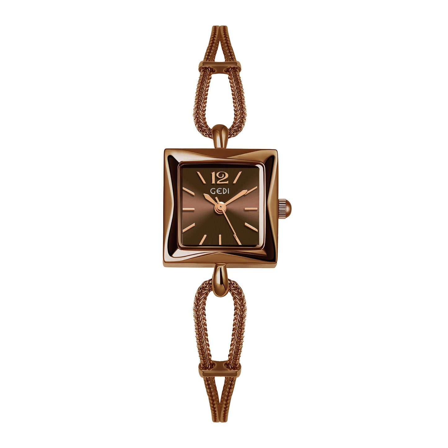 High quality watch with small square dial, alloy strap, antique style