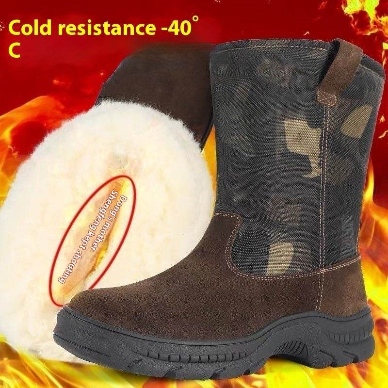 Bottes de neige pour homme, intégrées en fourrure, hautes, longues, en coton. - LA TendanceStore multi service