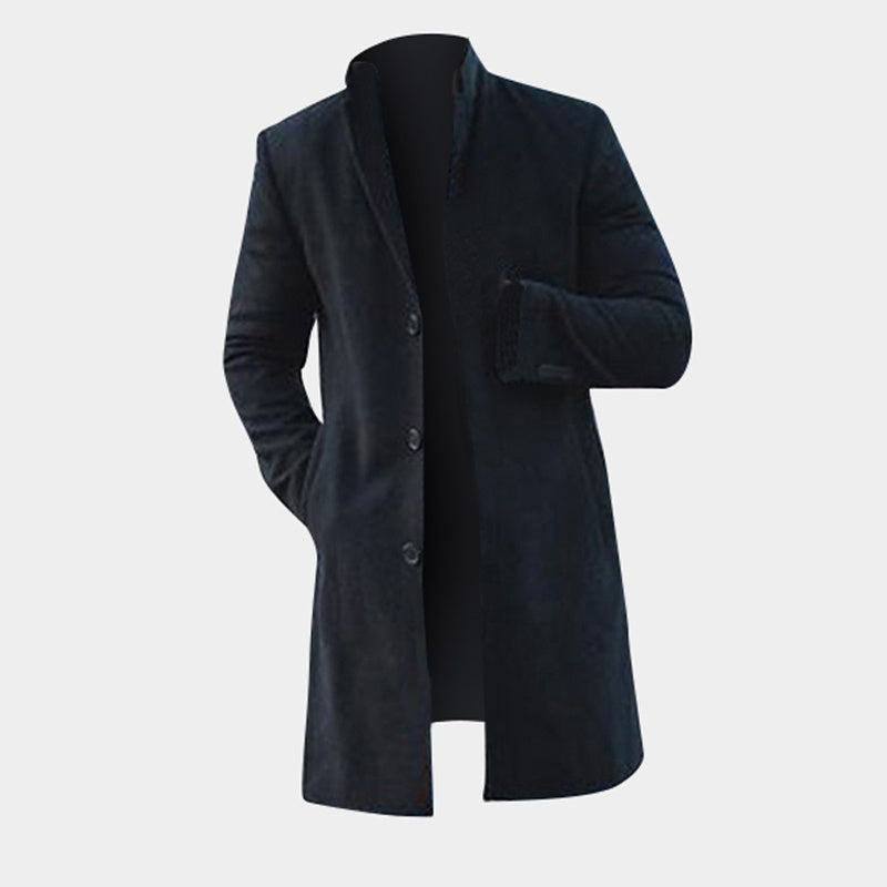 Manteaux longs d'hiver pour hommes, trench-coats classiques, vestes ajustées, vêtements pour hommes, kaki et noir