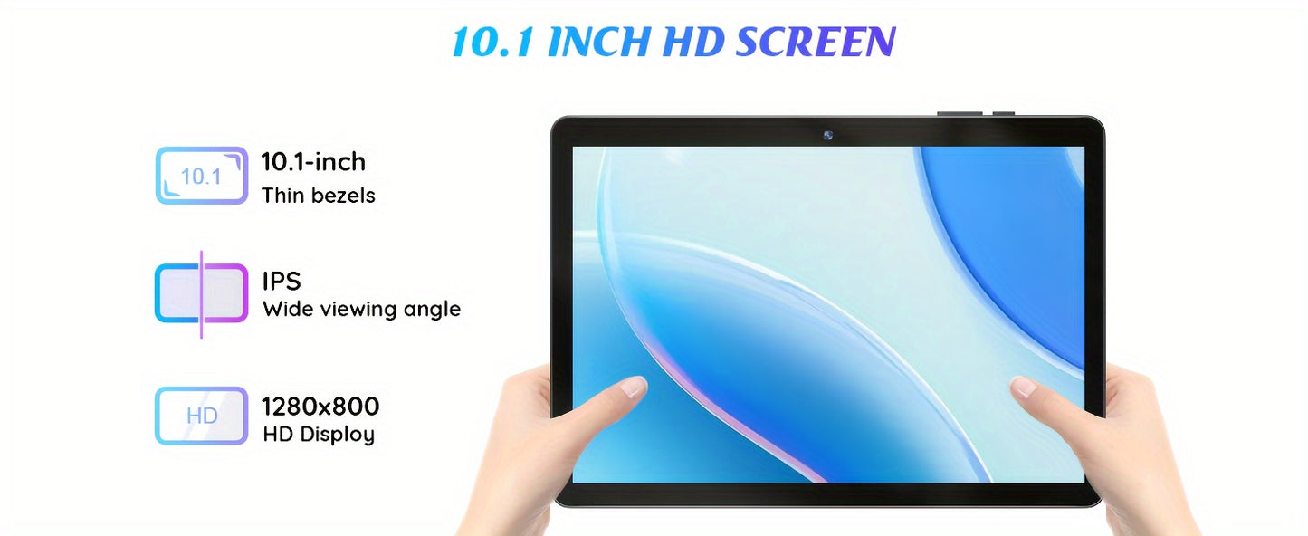 Tablette SGIN 10 pouces, Android 12, 2GB ROM, 64GB RAM, batterie 5000mAh, processeur quad-core, caméra 2+5MP, écran IPS 1280 * 800, WiFi 2.4/5G, écran tactile HD IPS