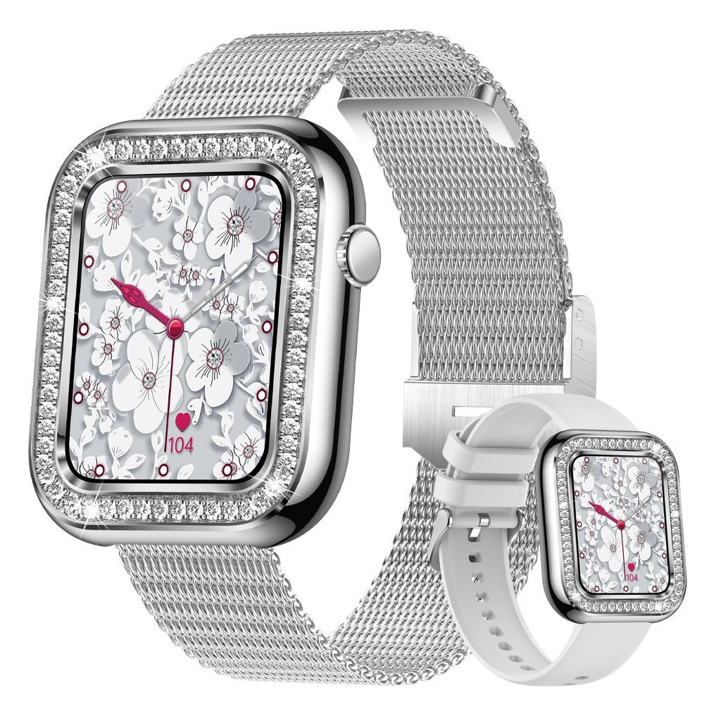 Nouvelle montre intelligente carrée pour femmes avec diamants et étanche