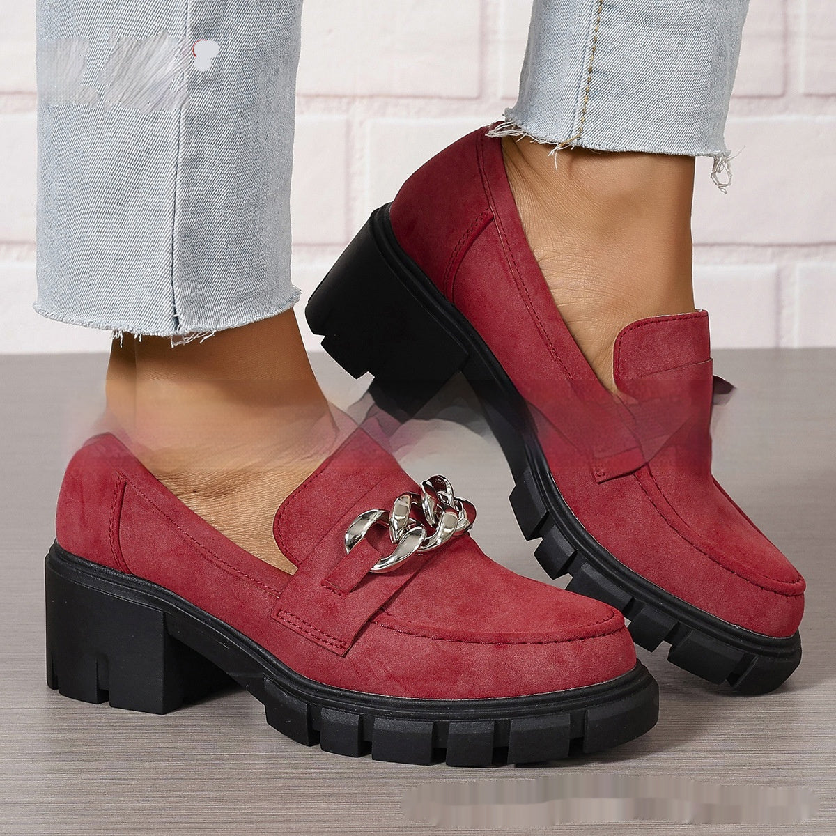 Plus Size Women Fashion Shoes with Chain