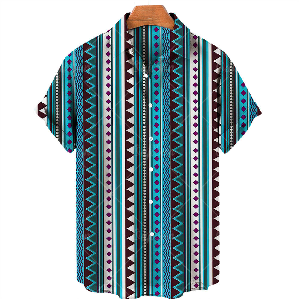 Chemise d'été pour hommes, col en V, vintage, taille 5XL