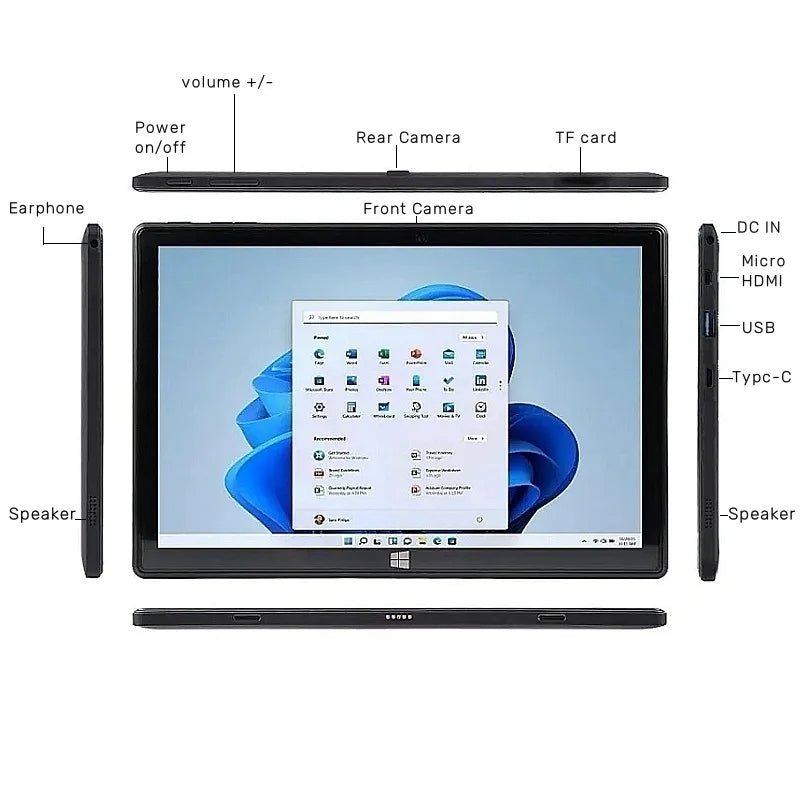 WINDOWS-Tablette PC 11 de 10.1 Pouces, 4 Go de RAM DDR, 64 Go, Processeur Dean N3350, Écran IPS 1920x1200, WIFI, Façades, Core Touristes, Caméra, Compatible HDMI LA TendanceStore multi service